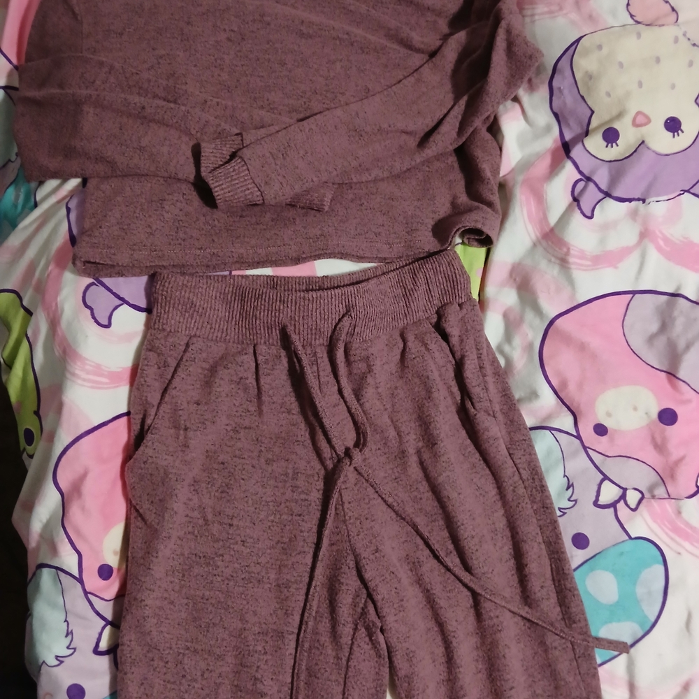Women’s Cozy Knit Pajama Set - Mauve Pink
